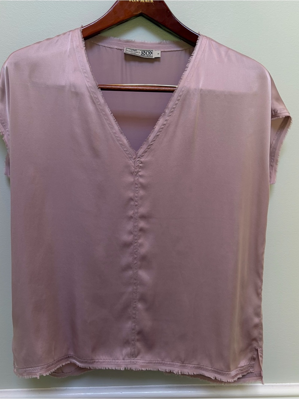 Go Silk Washable Silk Top Dusty Rose/Lavender EUC Size S